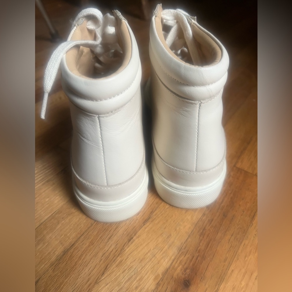 Nisolo Reina High Top Sneaker Bone White Womens Size 7 Mexico Leather Upper - Picture 5 of 7